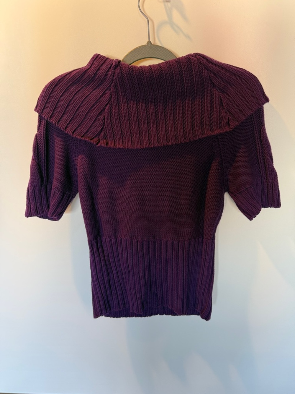 Red Camel Deep Purple Short-Sleeve Cowl Neck Sweater - Picture 3 of 3